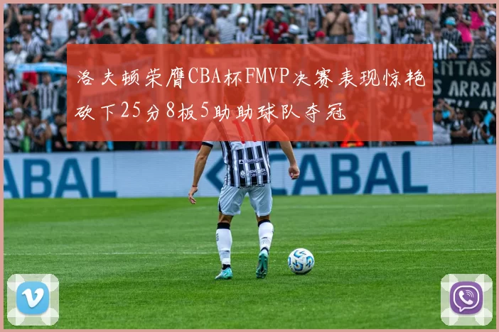 洛夫顿荣膺CBA杯FMVP决赛表现惊艳砍下25分8板5助助球队夺冠
